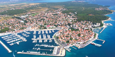 Biograd na maru from the air for plainsailing.com yacht and catamaran charter